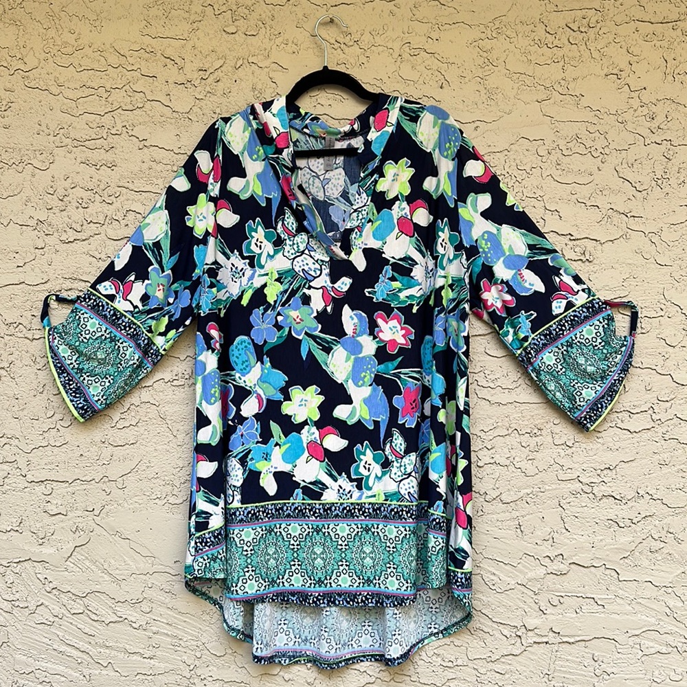 Honeyme Curvy Floral Print Blouse